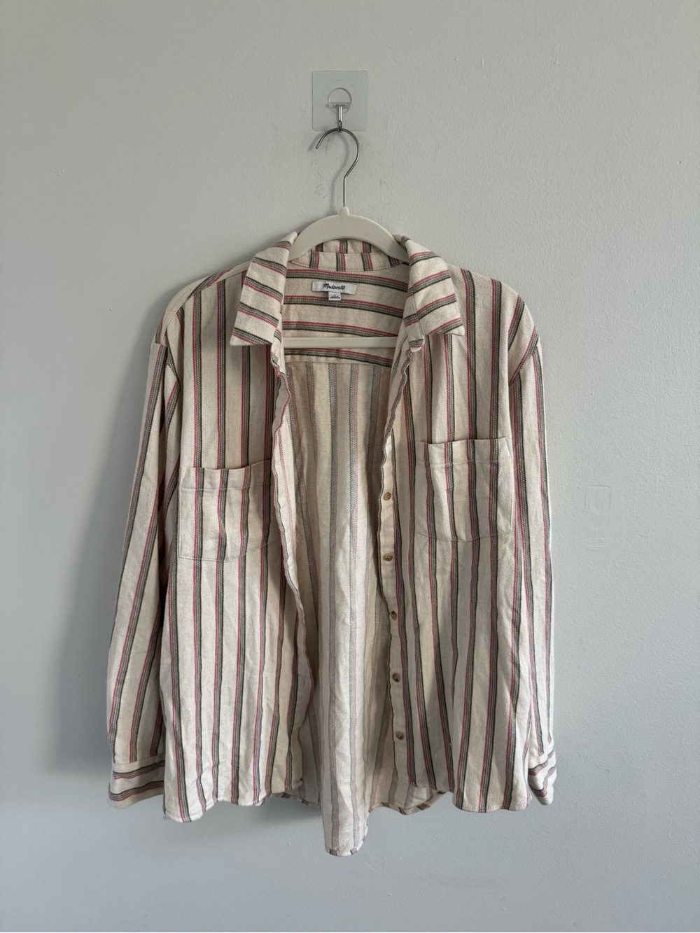 Madewell Striped Casual Button-Up Shirt Jacket